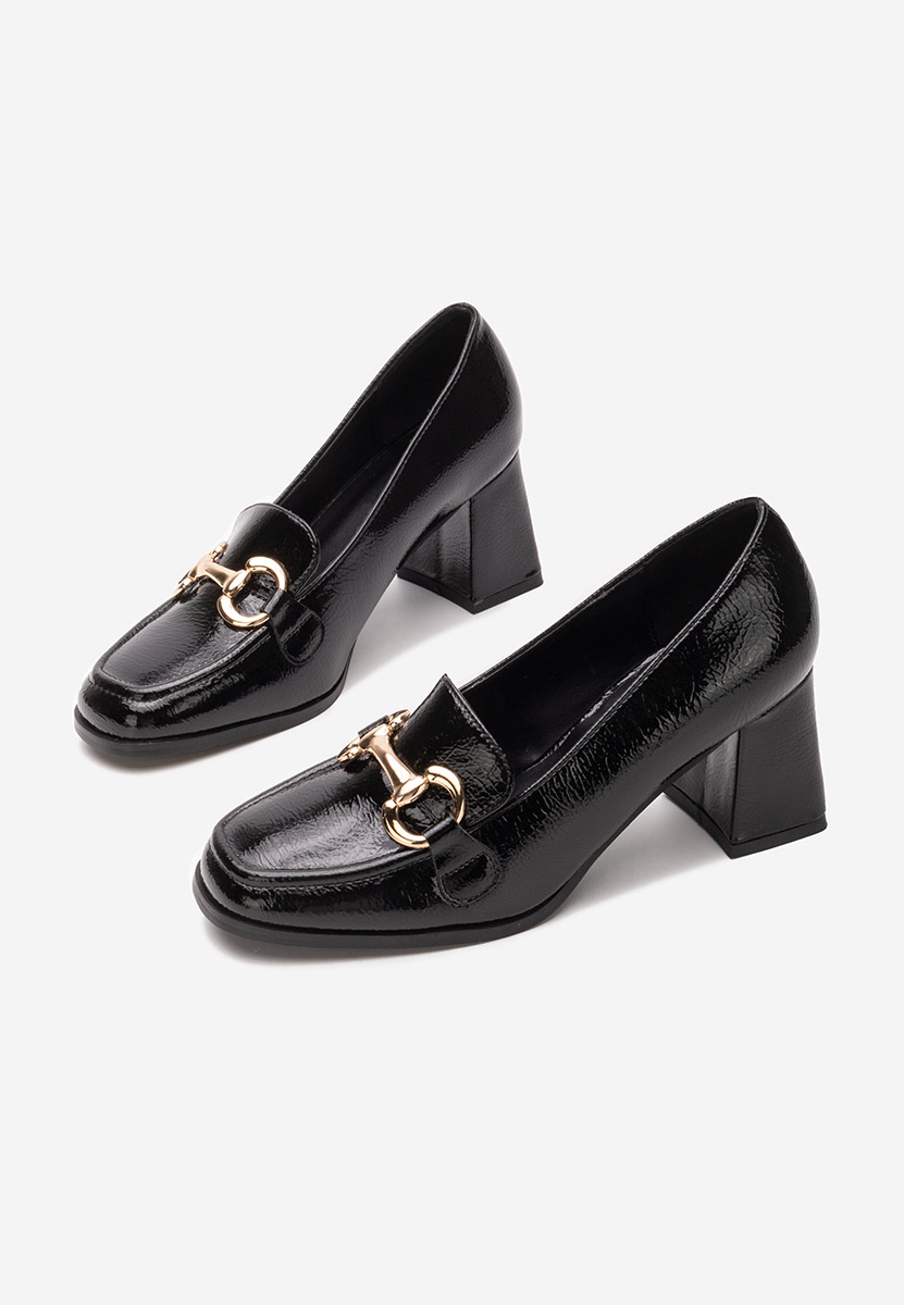 Loafers γυναικεια με τακουνι Velosa μαύρα