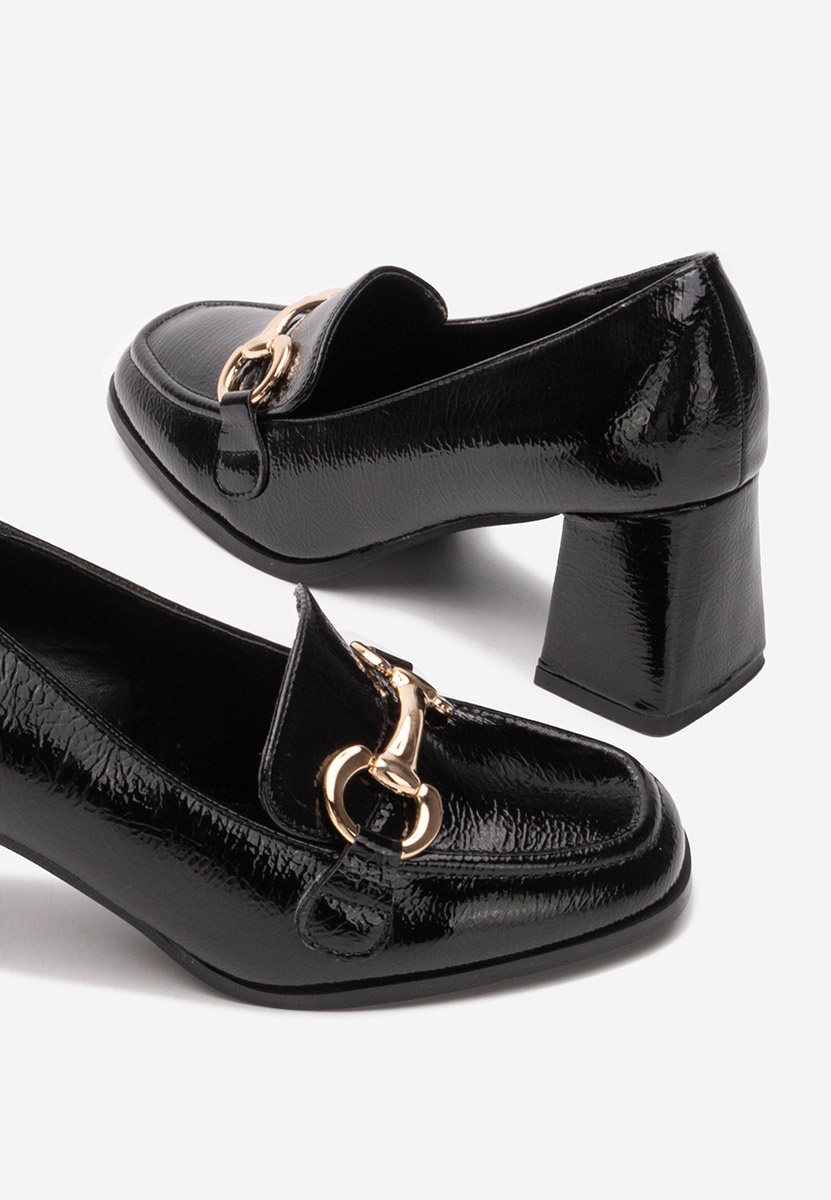 Loafers γυναικεια με τακουνι Velosa μαύρα