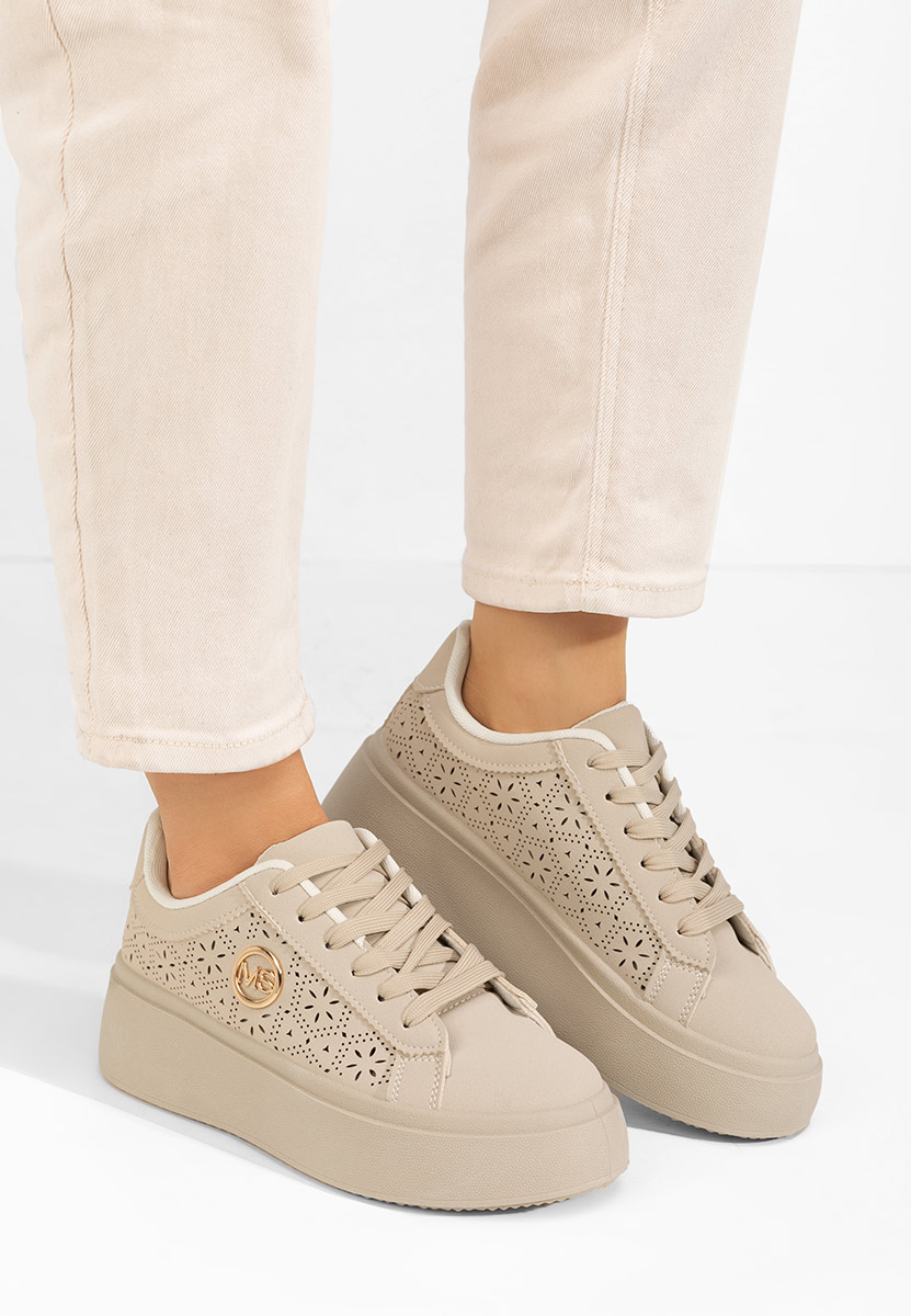 Sneakers με πλατφόρμα Nidya μπεζ