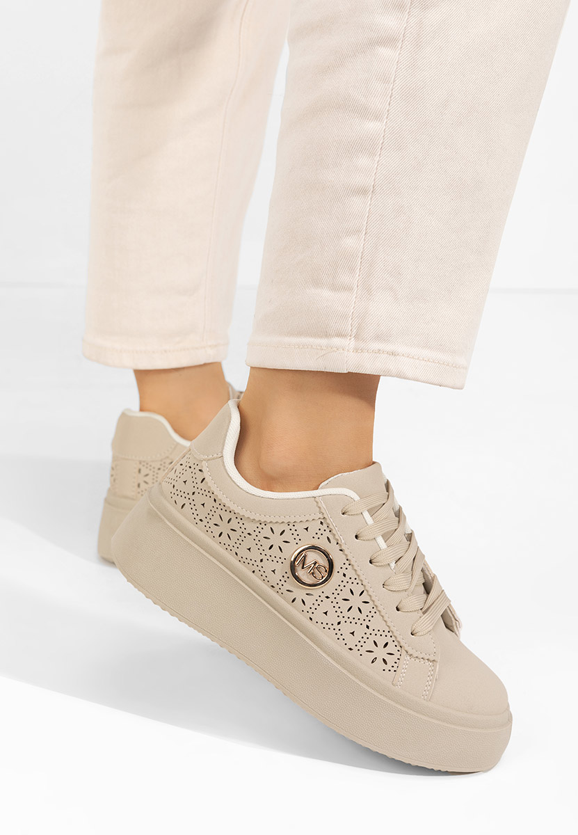 Sneakers με πλατφόρμα Nidya μπεζ