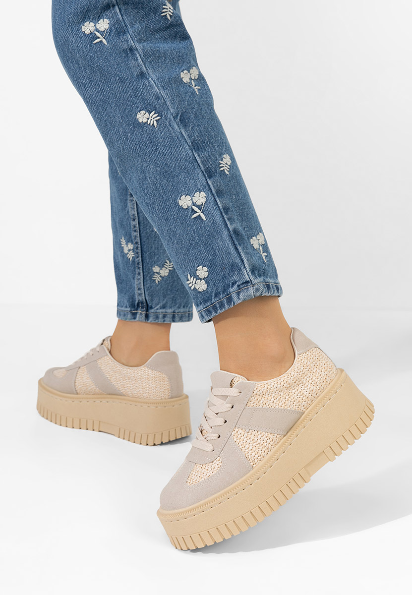 Sneakers με πλατφόρμα Michele μπεζ