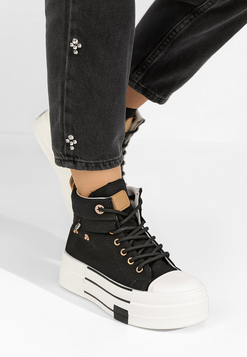 Γυναικεία sneakers αστραγάλο Sharita μαύρα