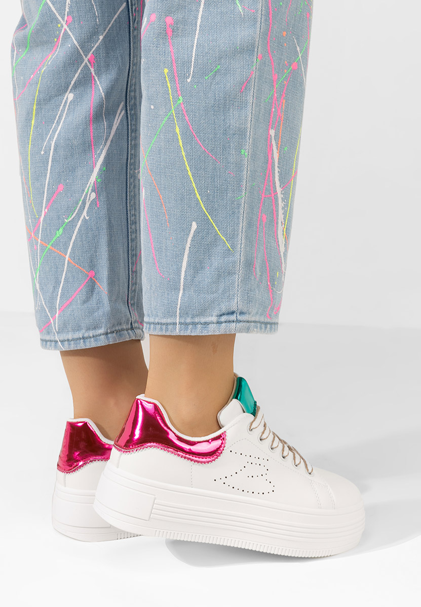 Sneakers με πλατφόρμα Sellena λευκά