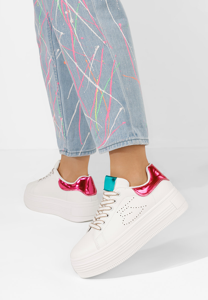 Sneakers με πλατφόρμα Sellena λευκά