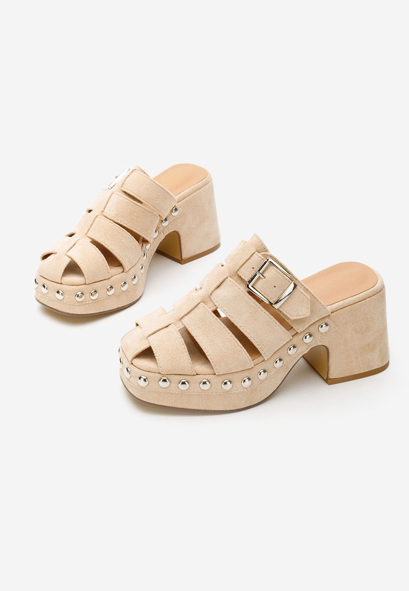 Mule με τακούνι Rosamaria μπεζ