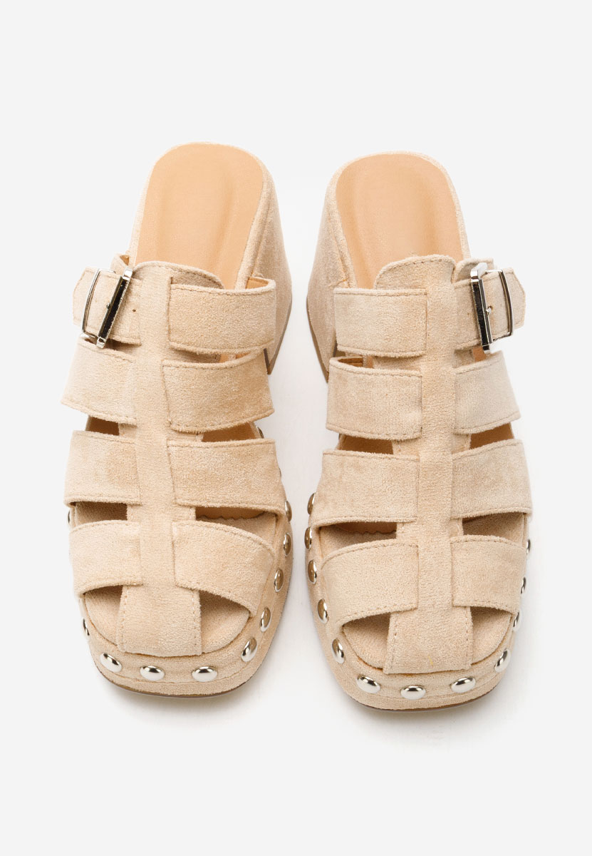 Mule με τακούνι Rosamaria μπεζ