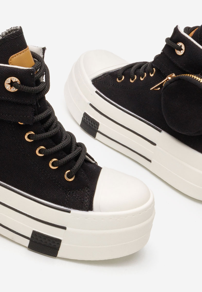Γυναικεία sneakers αστραγάλο Sharita μαύρα