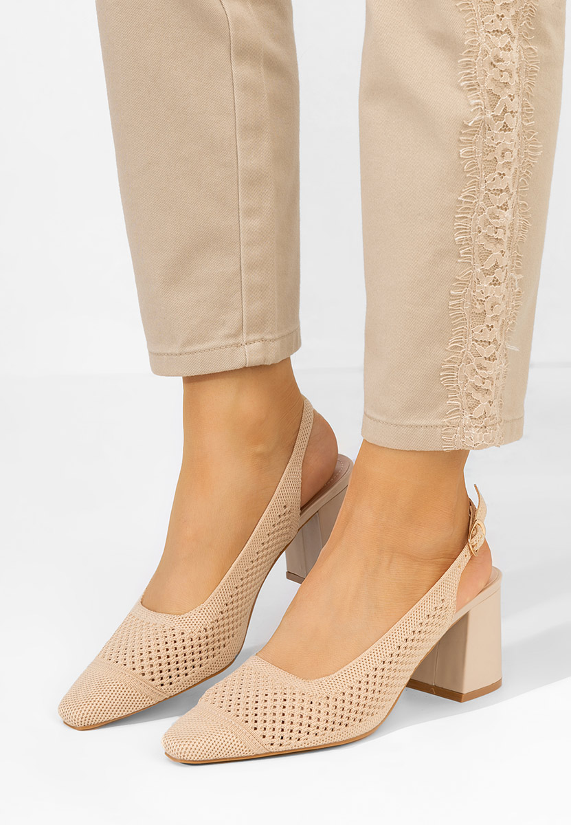 Γόβες slingback Patria μπεζ