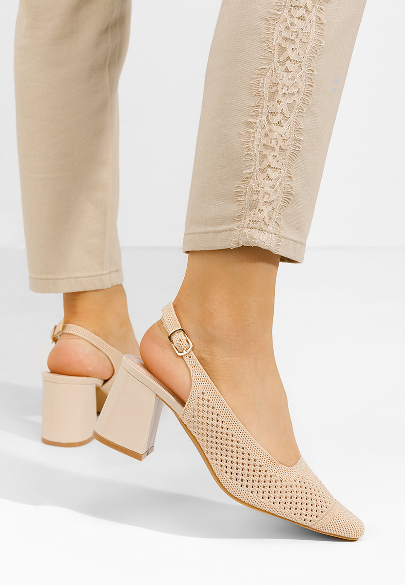 Γόβες slingback Patria μπεζ