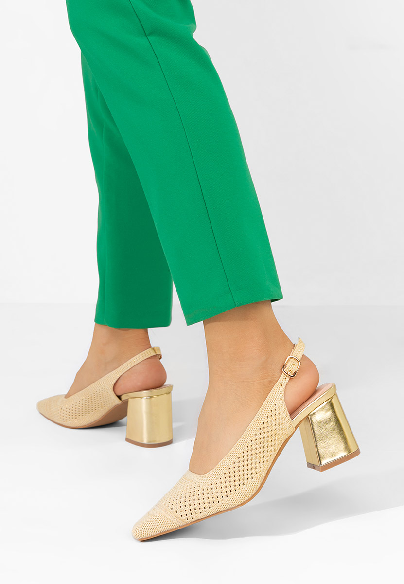 Γόβες slingback Patria χρυσο