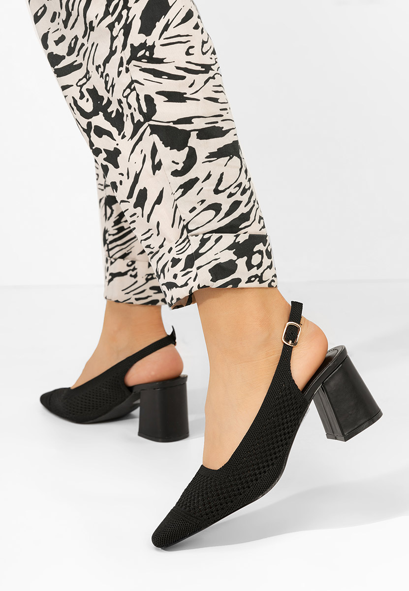 Γόβες slingback Patria μαύρα