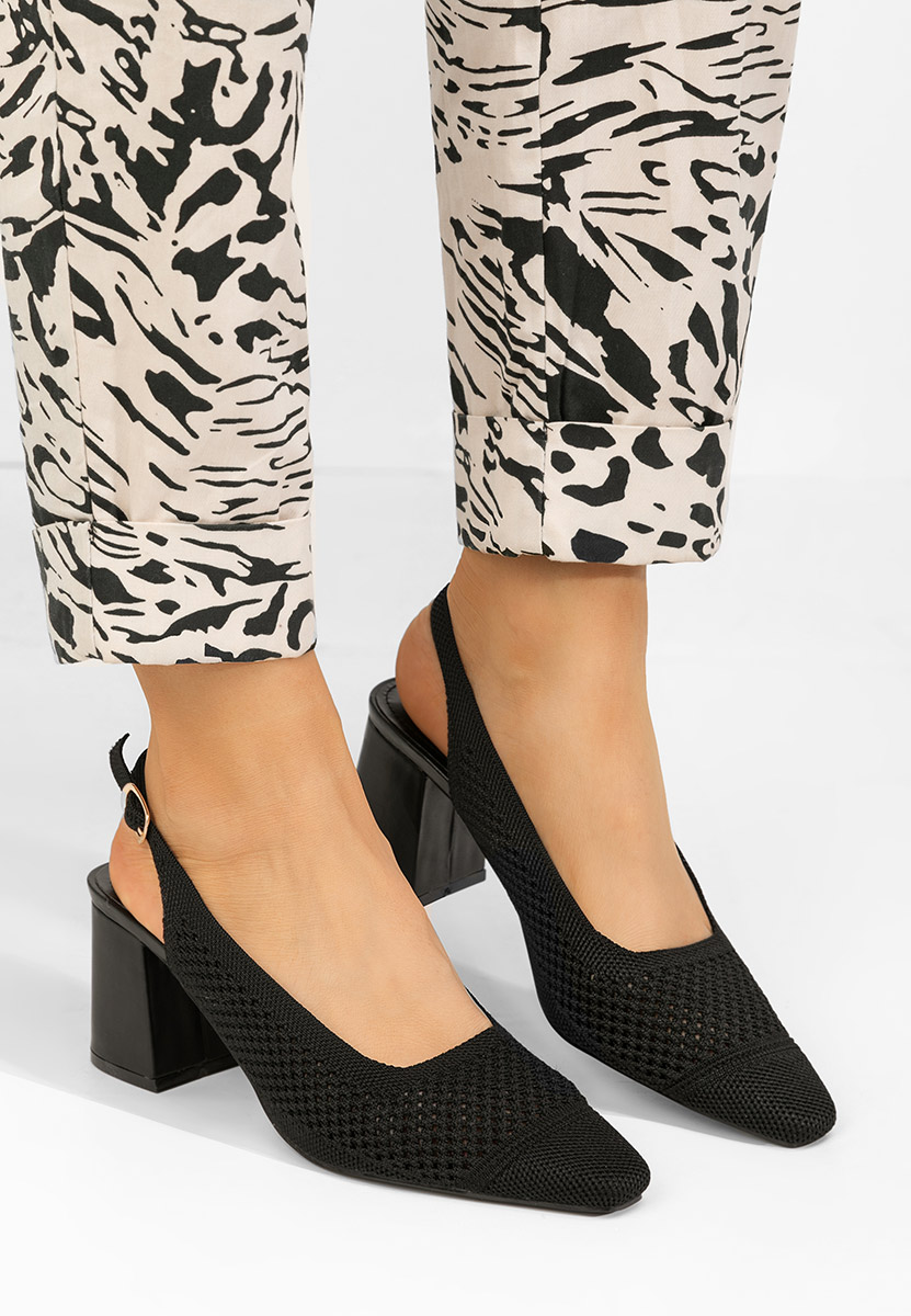 Γόβες slingback Patria μαύρα