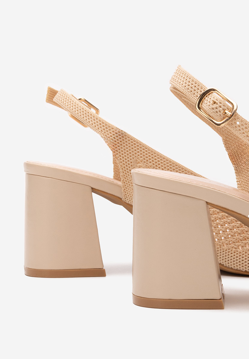 Γόβες slingback Patria μπεζ