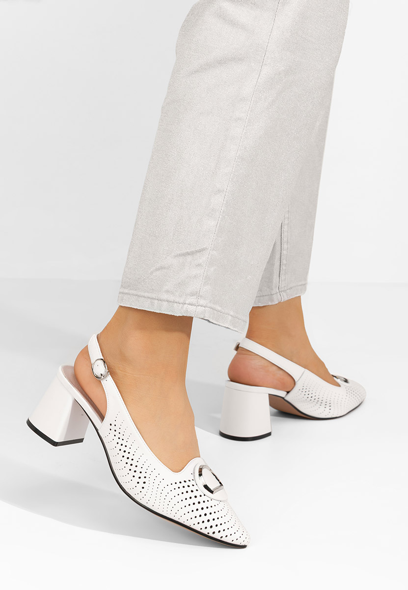 Γόβες slingback Rosamona λευκά