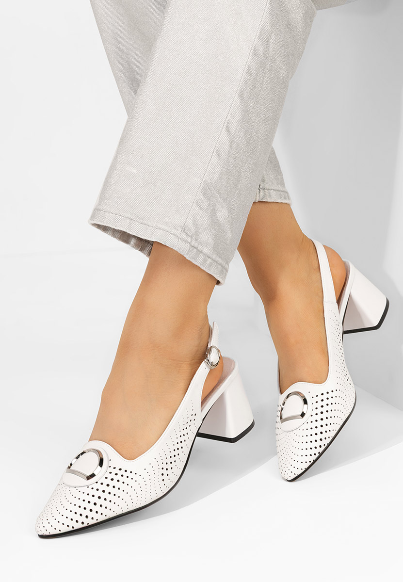 Γόβες slingback Rosamona λευκά