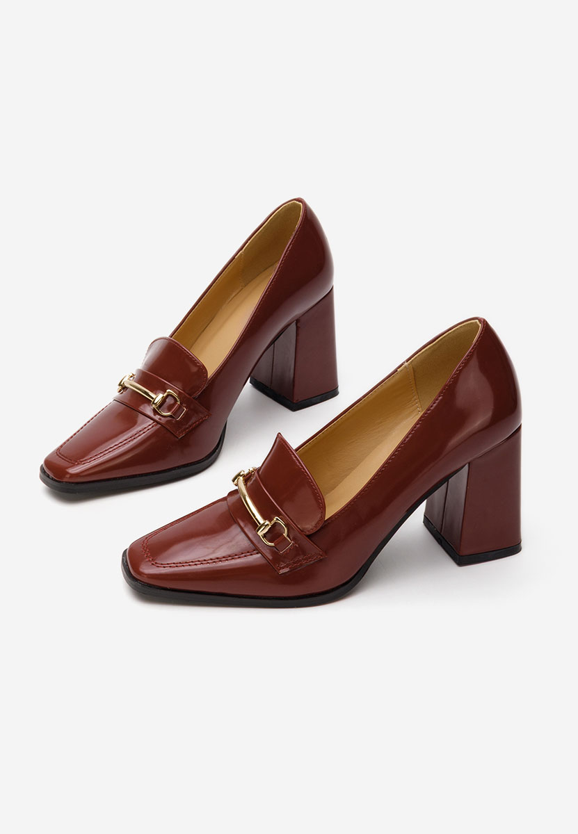 Loafers γυναικεια με τακουνι Noriana μπορντό