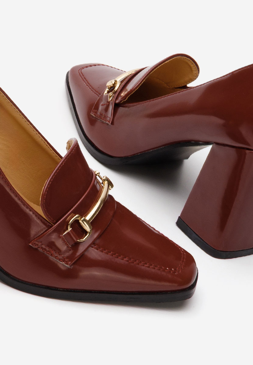 Loafers γυναικεια με τακουνι Noriana μπορντό
