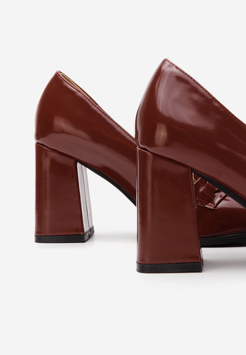 Loafers γυναικεια με τακουνι Noriana μπορντό