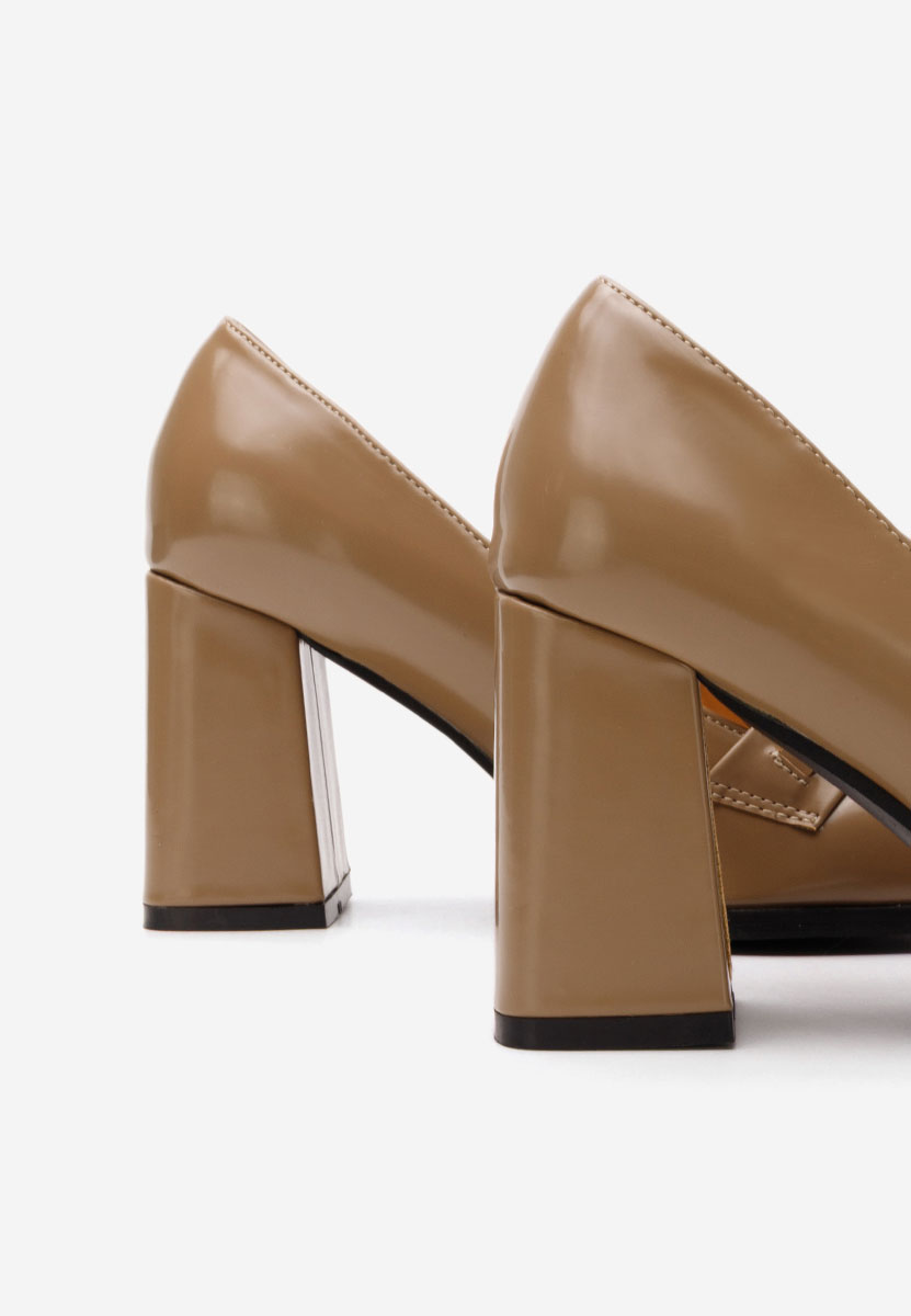 Loafers γυναικεια με τακουνι Noriana χακι