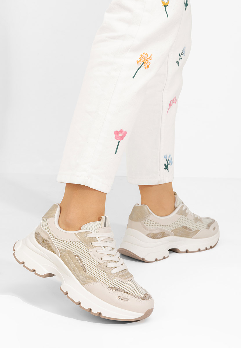 Sneakers γυναικεια Marylin μπεζ