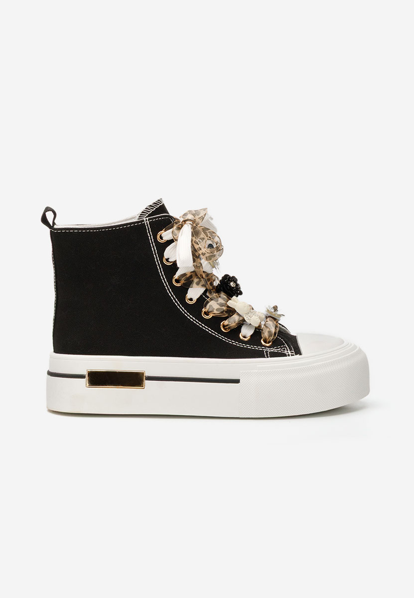 Γυναικεία sneakers αστραγάλο Ivonne μαύρα