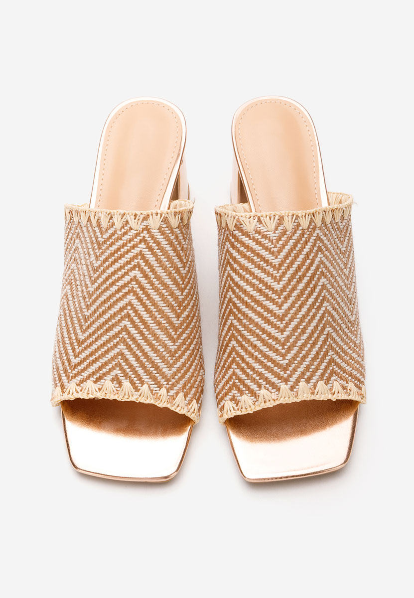 Mules με χοντρο τακουνι Yngrid champagne