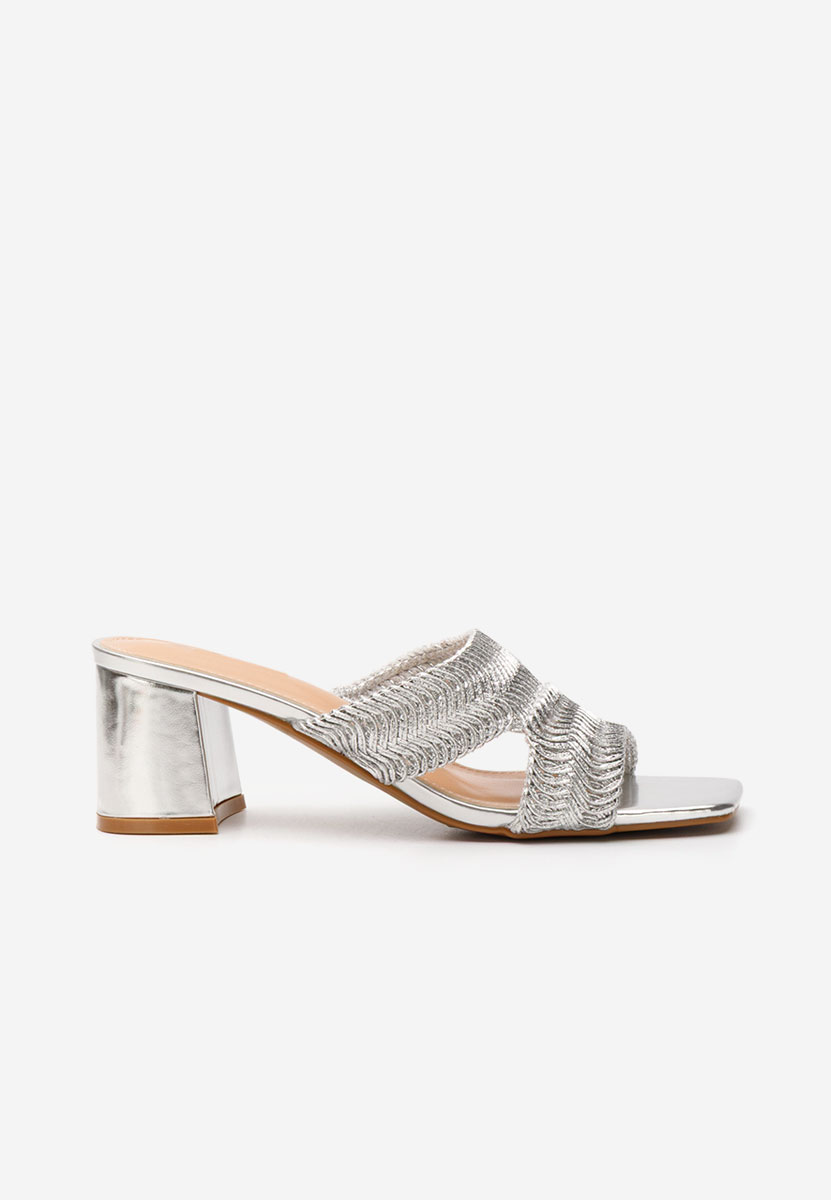 Mules με χοντρο τακουνι Nely ασιμι