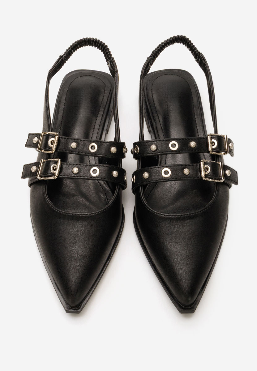 Γόβες slingback Mathylda μαύρα