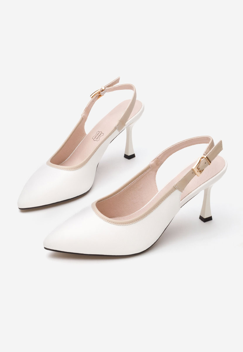 Γόβες slingback Lessy λευκά