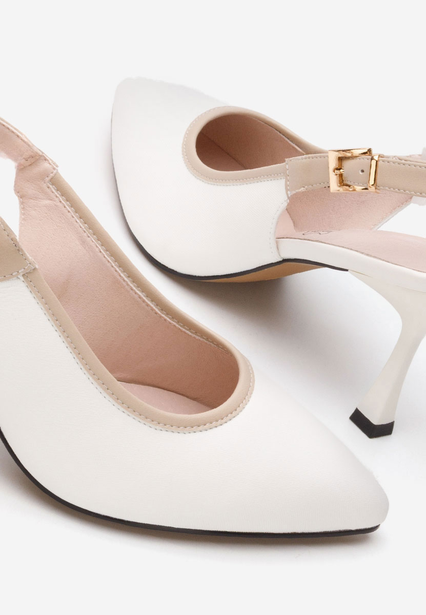Γόβες slingback Lessy λευκά