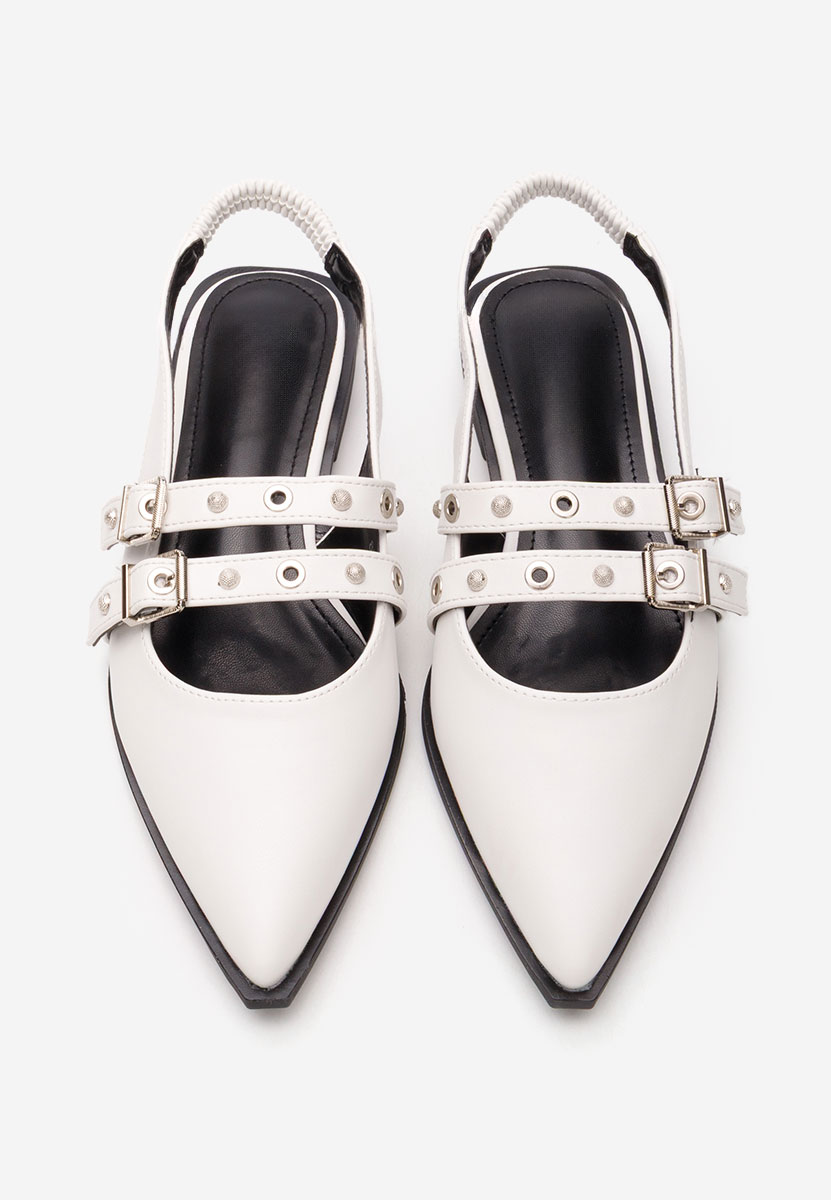 Γόβες slingback Mathylda λευκά