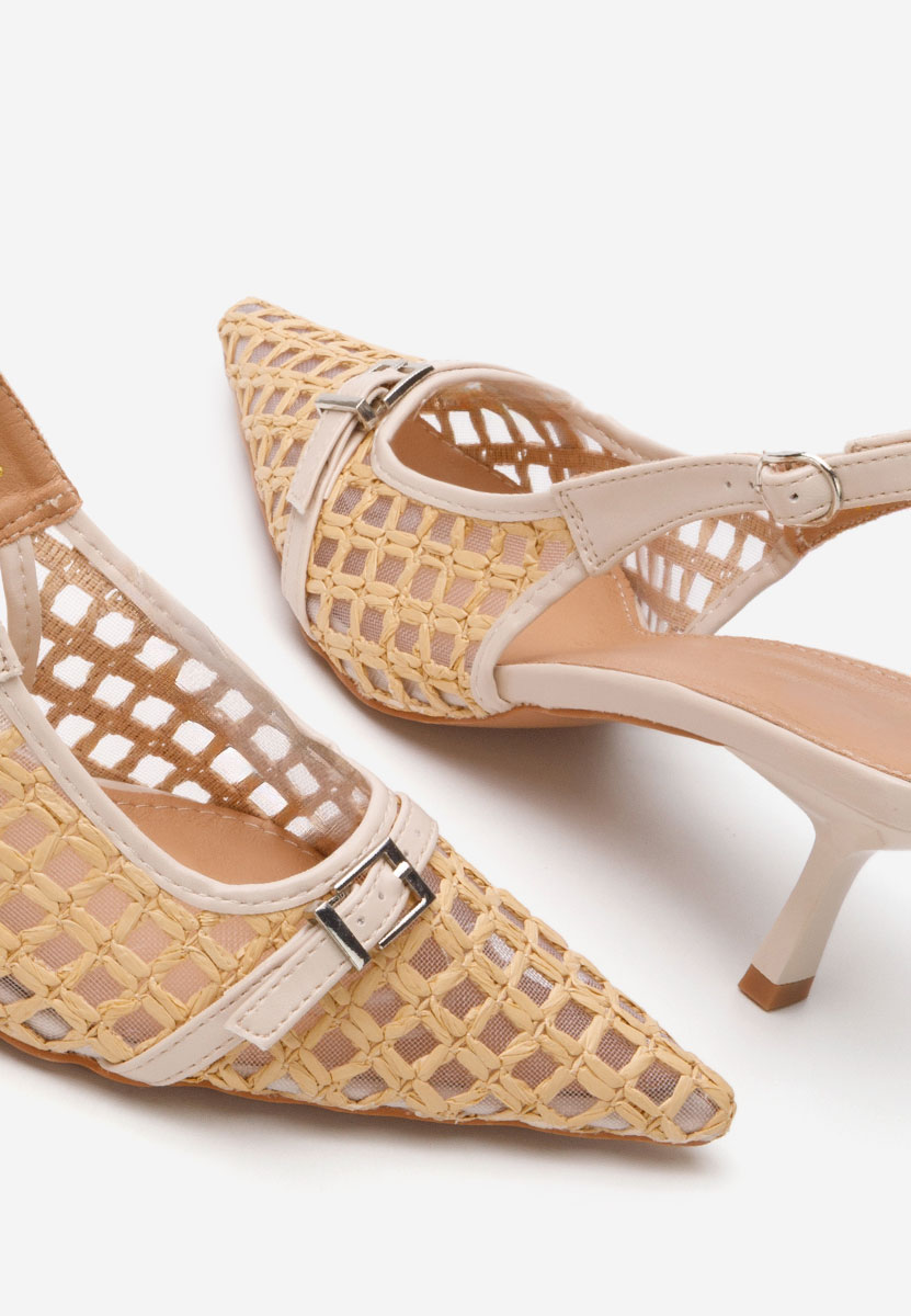 Γόβες slingback Laine μπεζ