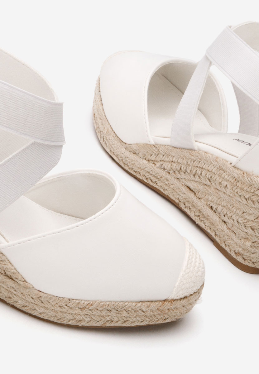 Πέδιλα πλατφόρμες Rosaria λευκά