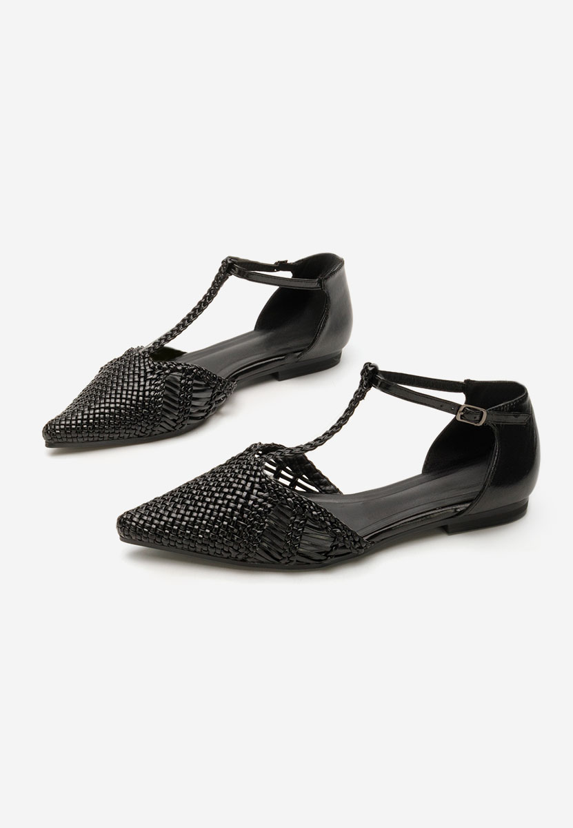 Μπαλαρίνεσ μυτερεσ Paisley V2 μαύρα