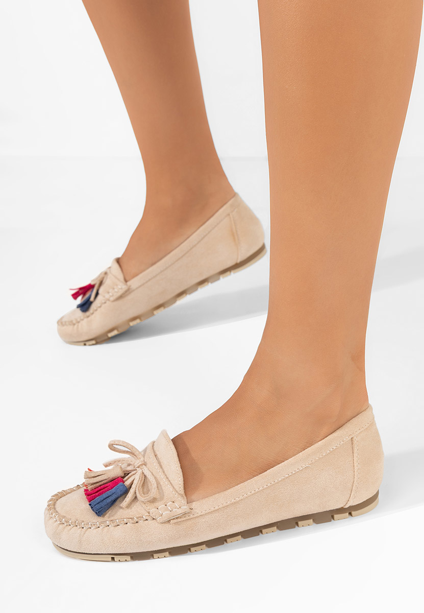 Μοκασίνια γυναικεια Prestia μπεζ