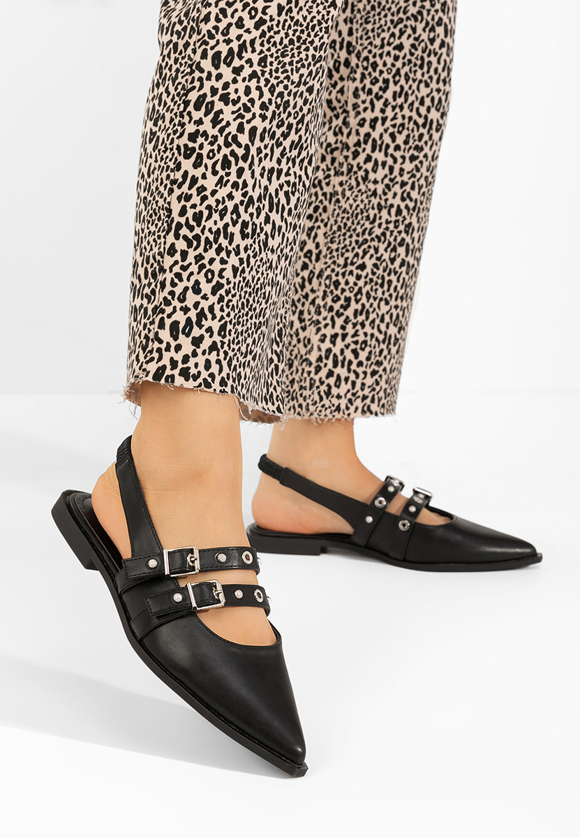 Γόβες slingback Mathylda μαύρα