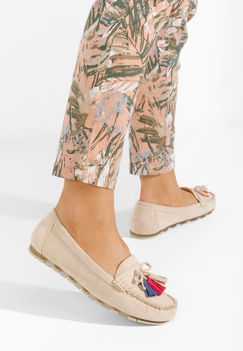 Μοκασίνια γυναικεια Prestia μπεζ