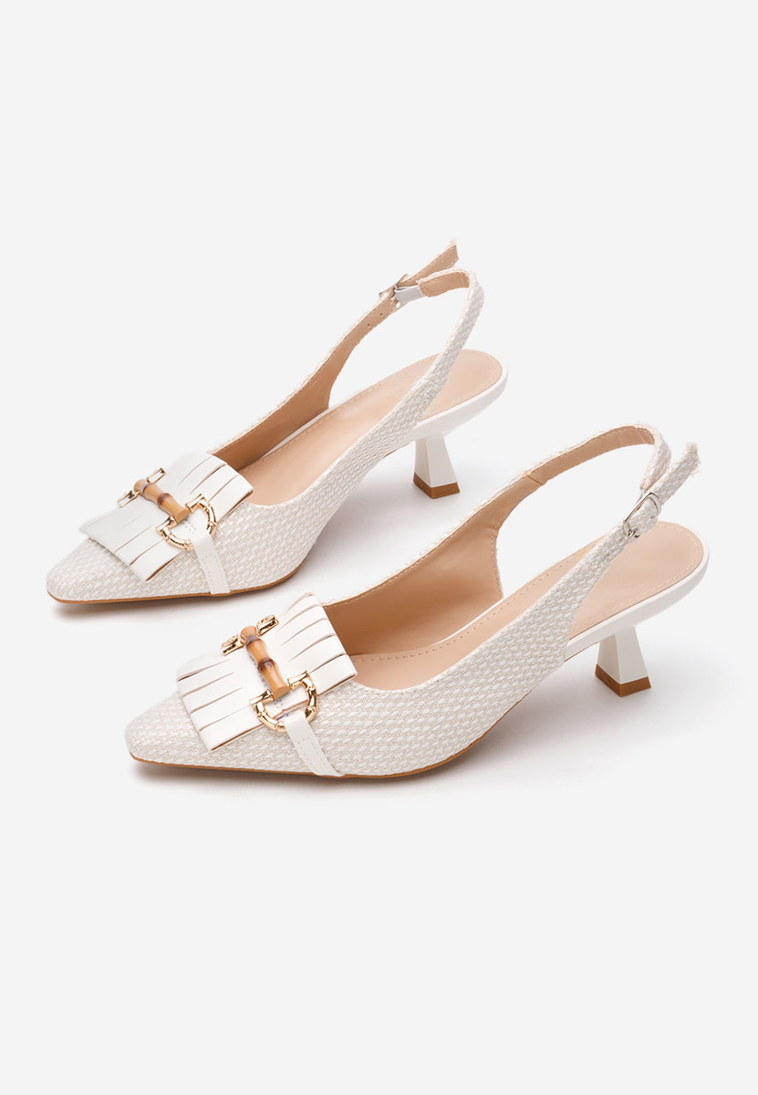 Γόβες slingback Melysha λευκά