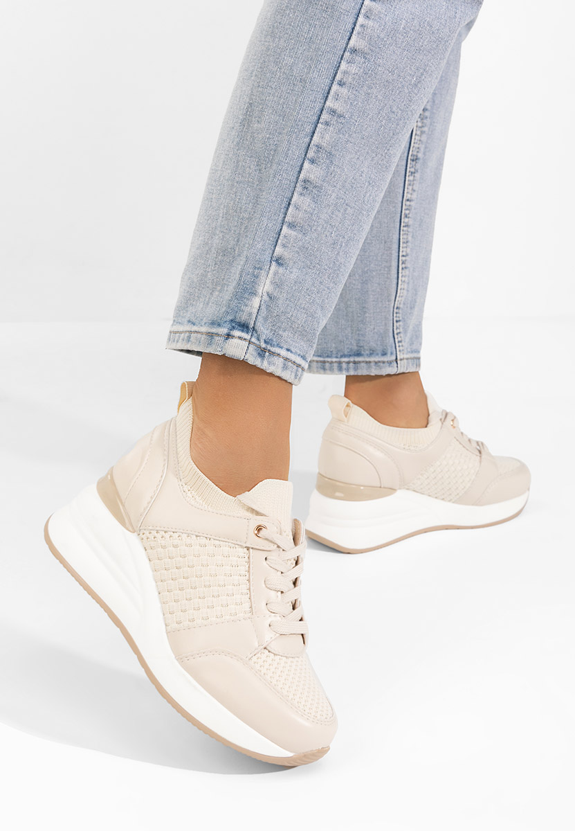 Sneakers με πλατφόρμα Ellsa μπεζ