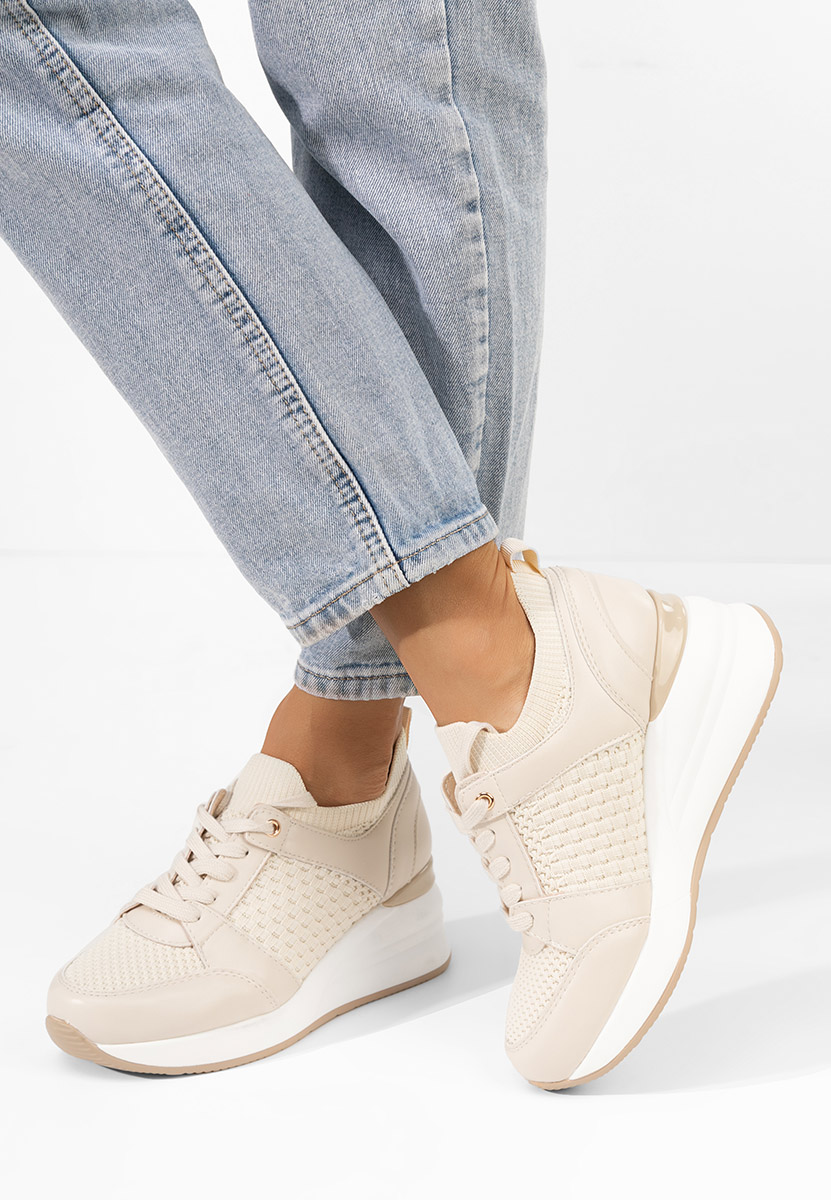 Sneakers με πλατφόρμα Ellsa μπεζ