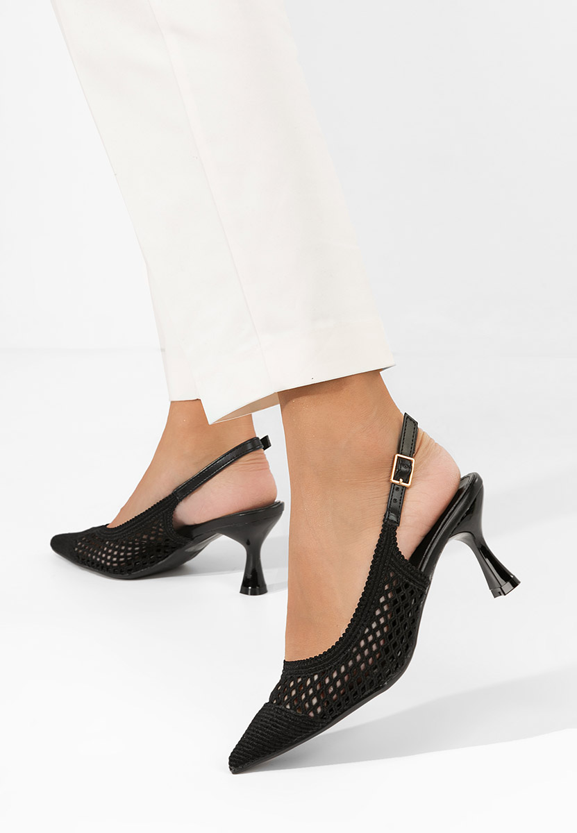 Γόβες slingback Deevina μαύρα