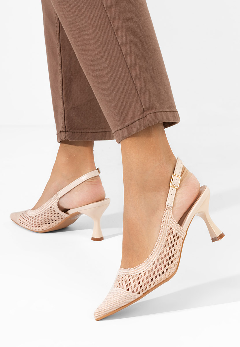 Γόβες slingback Deevina μπεζ