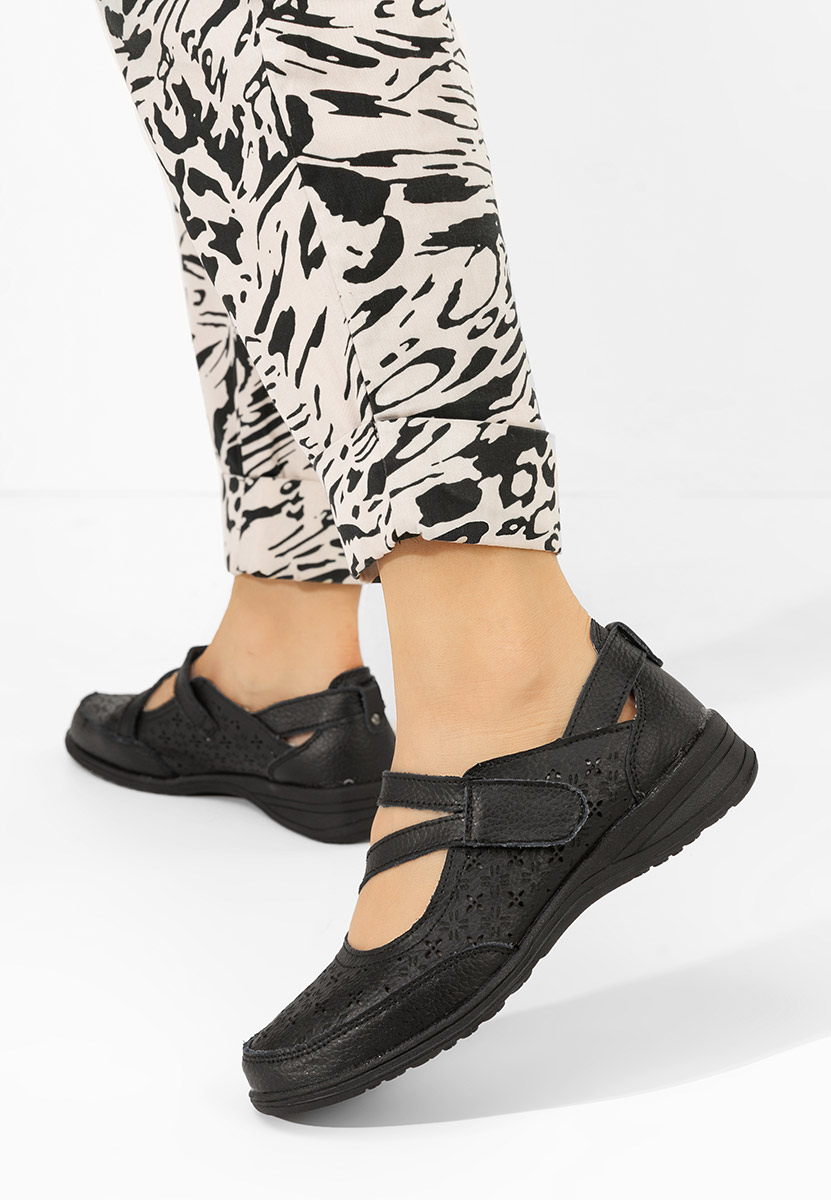 Μπαλαρίνες δερματινεσ Catherina V2 μαύρα