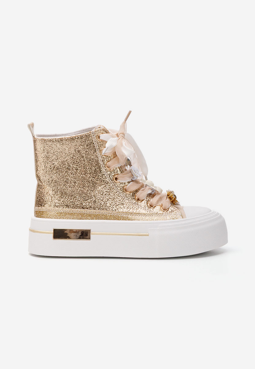 Γυναικεία sneakers αστραγάλο Ivonne χρυσο