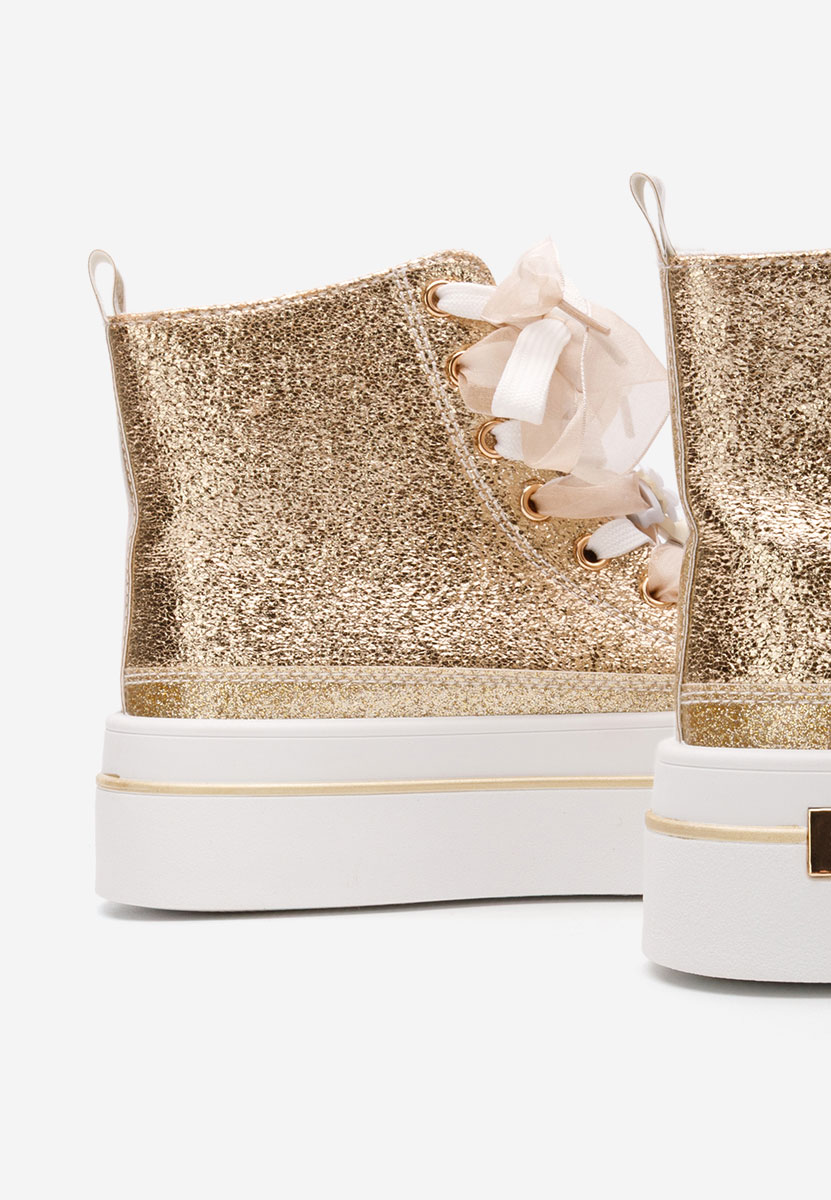 Γυναικεία sneakers αστραγάλο Ivonne χρυσο