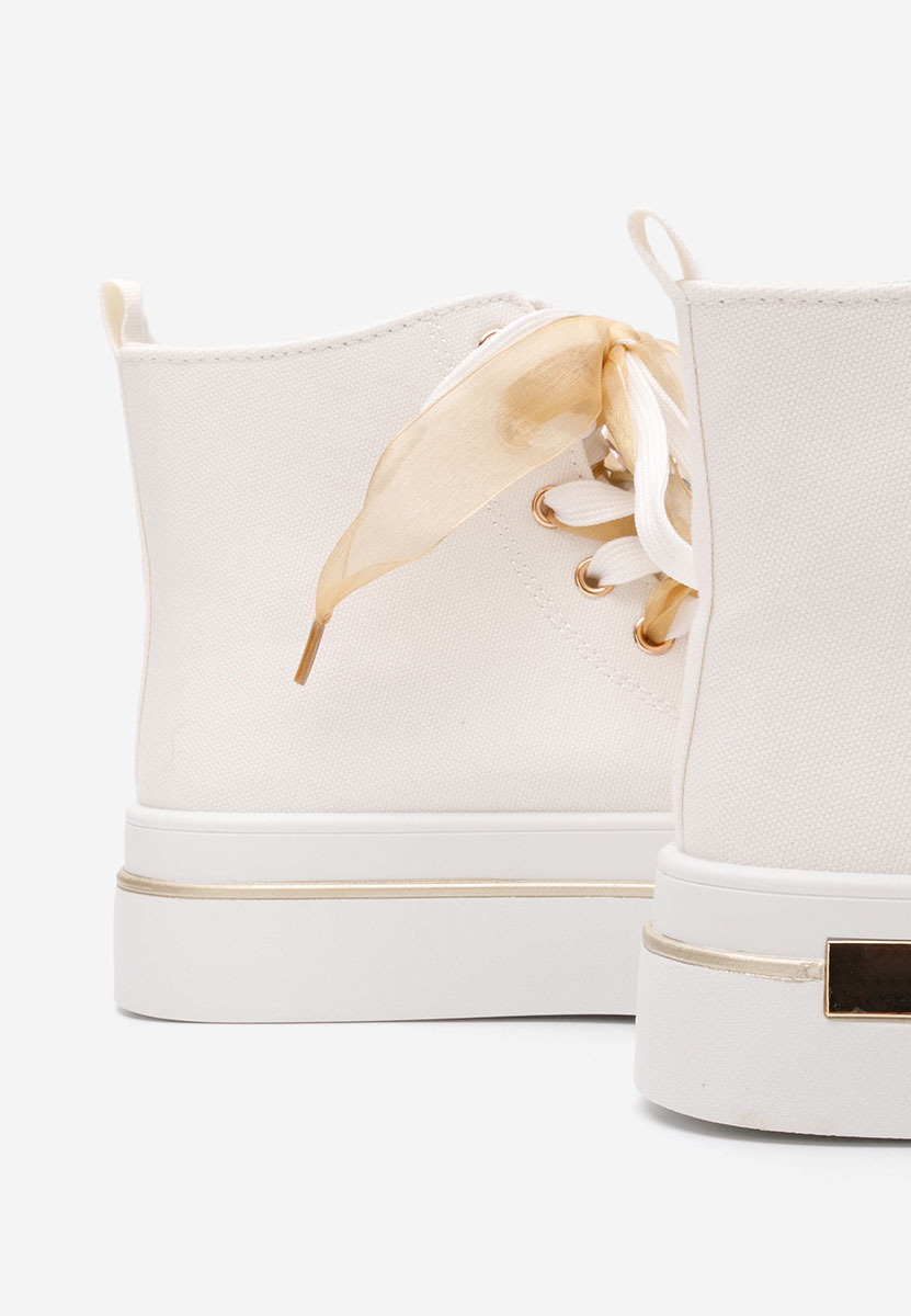 Γυναικεία sneakers αστραγάλο Ivonne λευκά