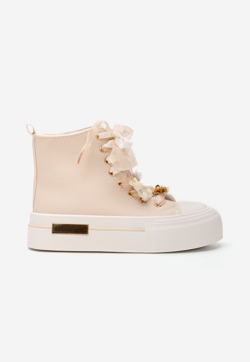 Γυναικεία sneakers αστραγάλο Ivonne μπεζ