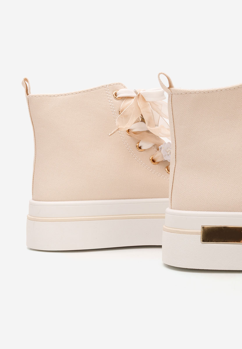Γυναικεία sneakers αστραγάλο Ivonne μπεζ