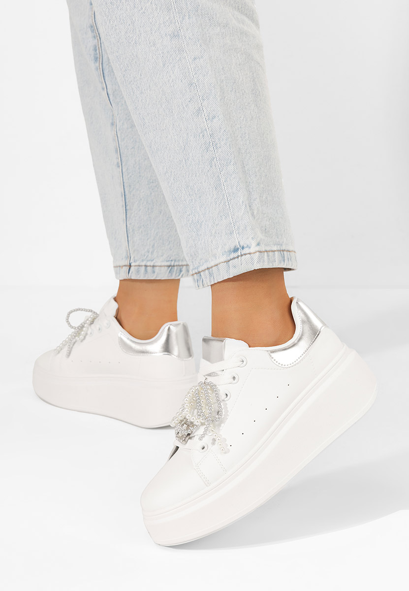 Sneakers με πλατφόρμα Florysa λευκά
