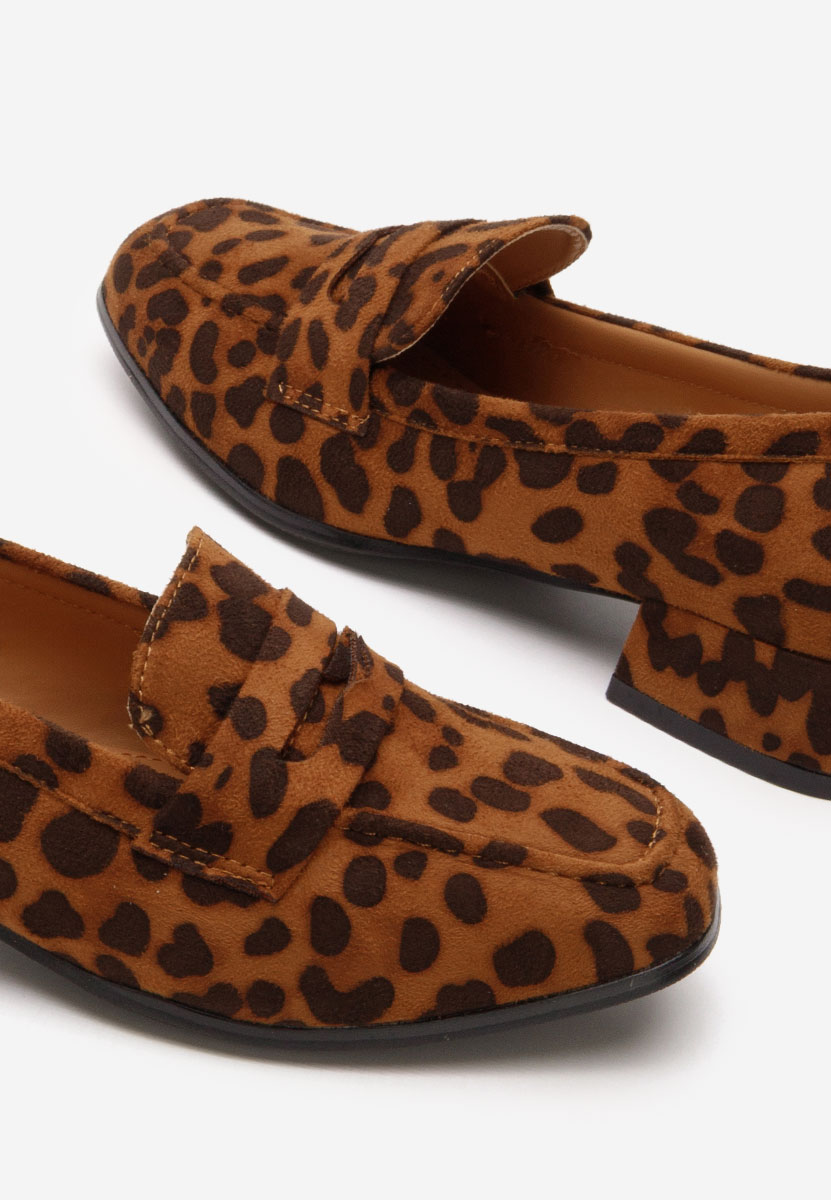 Loafers γυναικεια με τακουνι Kirada λεοπαρ